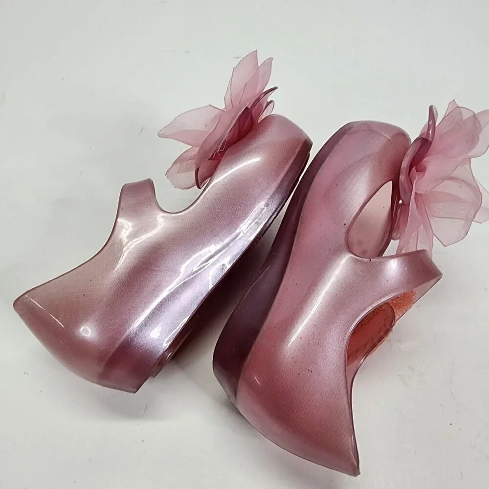 Mini Melissa Kids' Mini Ultragirl Chic mary jane Flower Pink Toddler Size 5‎